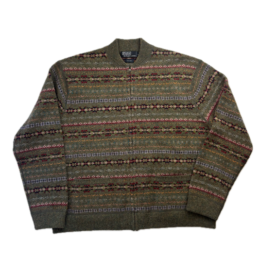 Polo Ralph Lauren Fairisle Full Zip Cardigan Sweater (Wool) - XL