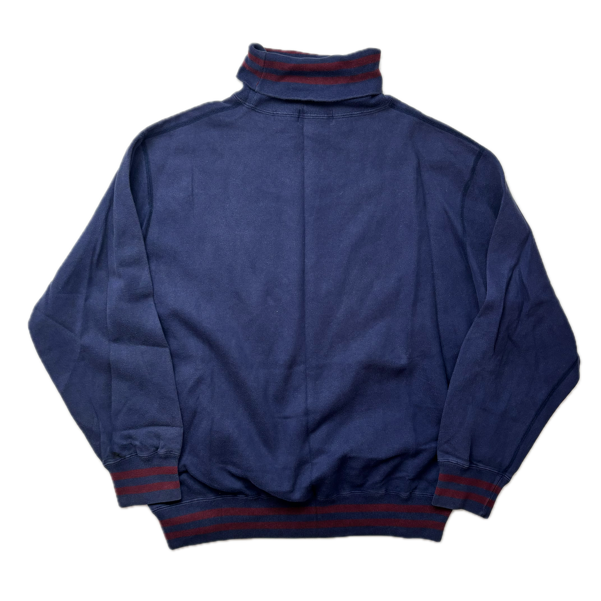 Polo Ralph Lauren 90s Navy Scribble Crest Rollneck Sweatshirt - L