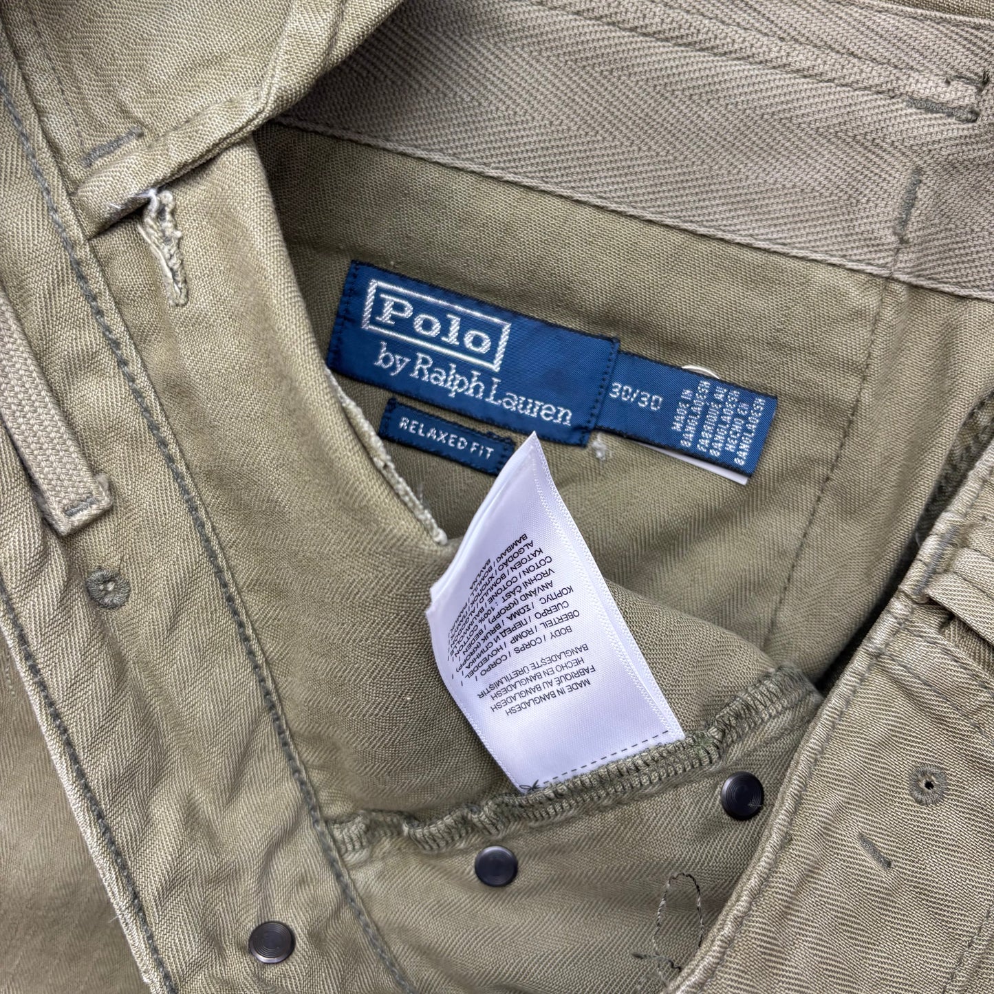 Polo Ralph Lauren Green Field Cargo Trouser Military Utility Pants Relaxed Fit - 30x30