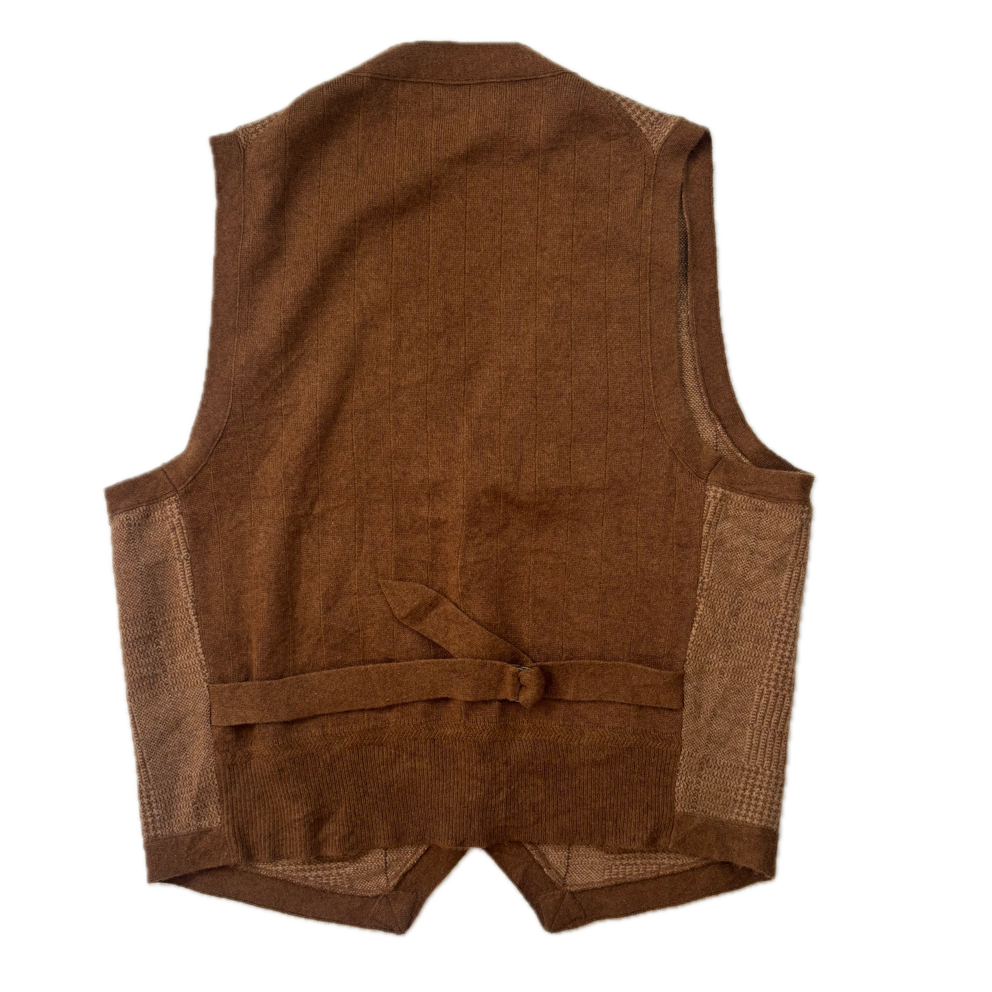 Polo Ralph Lauren Brown Tweed Glen Plaid Waistcoat (Cashmere) - L