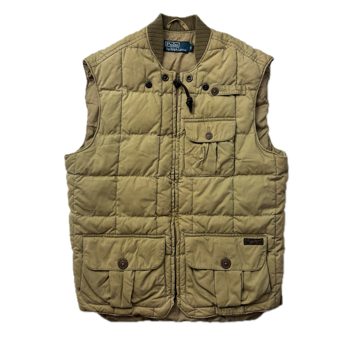 Polo Ralph Lauren Beige Quilted Puffer Vest Gilet - S