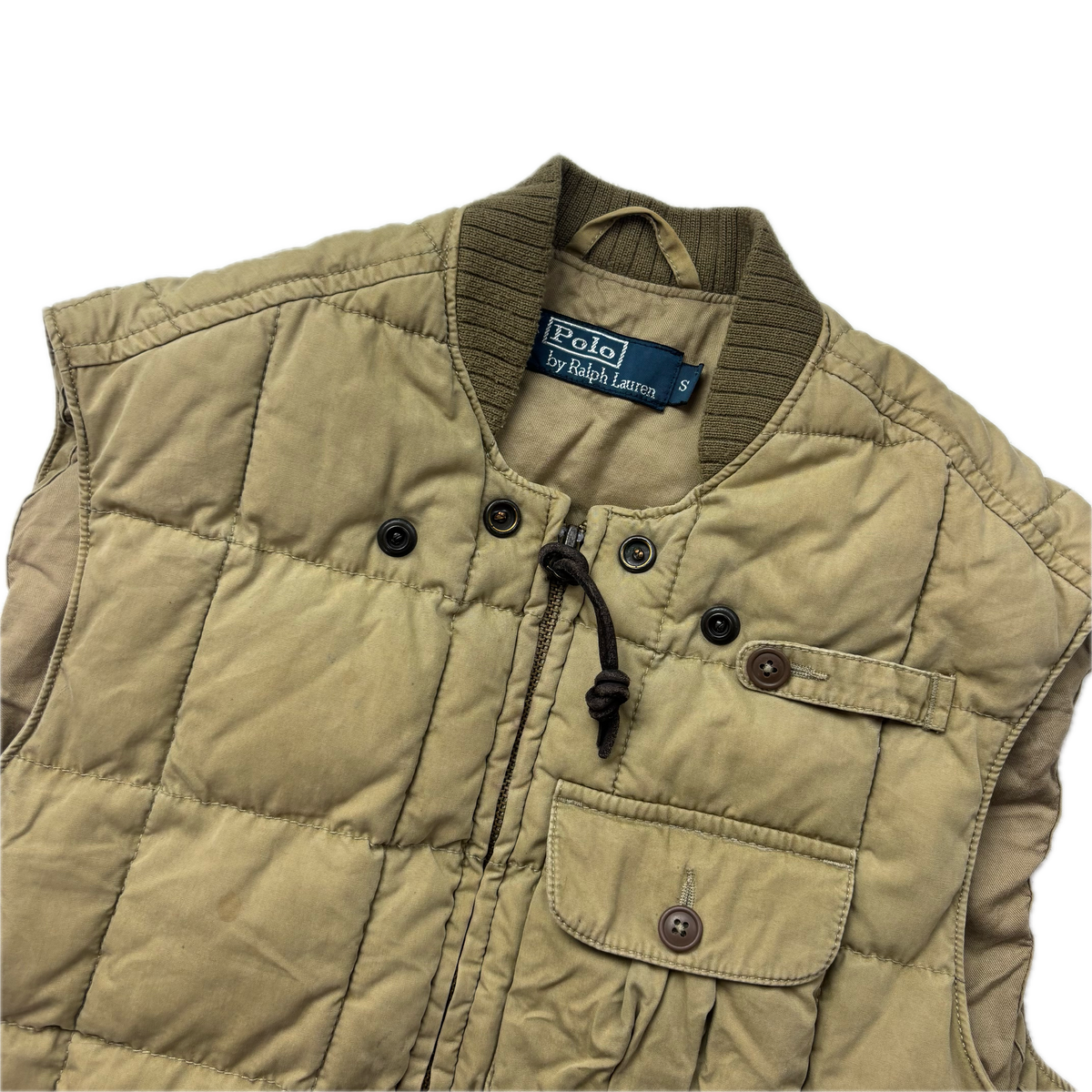 Polo Ralph Lauren Beige Quilted Puffer Vest Gilet - S
