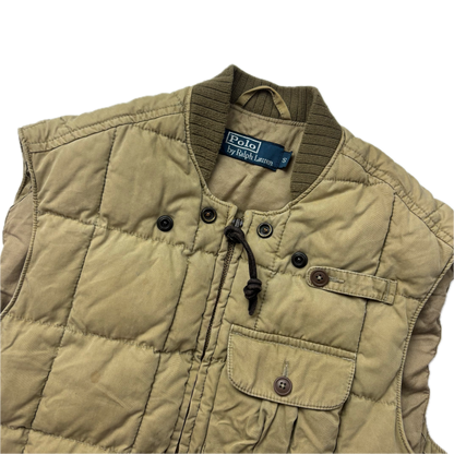 Polo Ralph Lauren Beige Quilted Puffer Vest Gilet - S