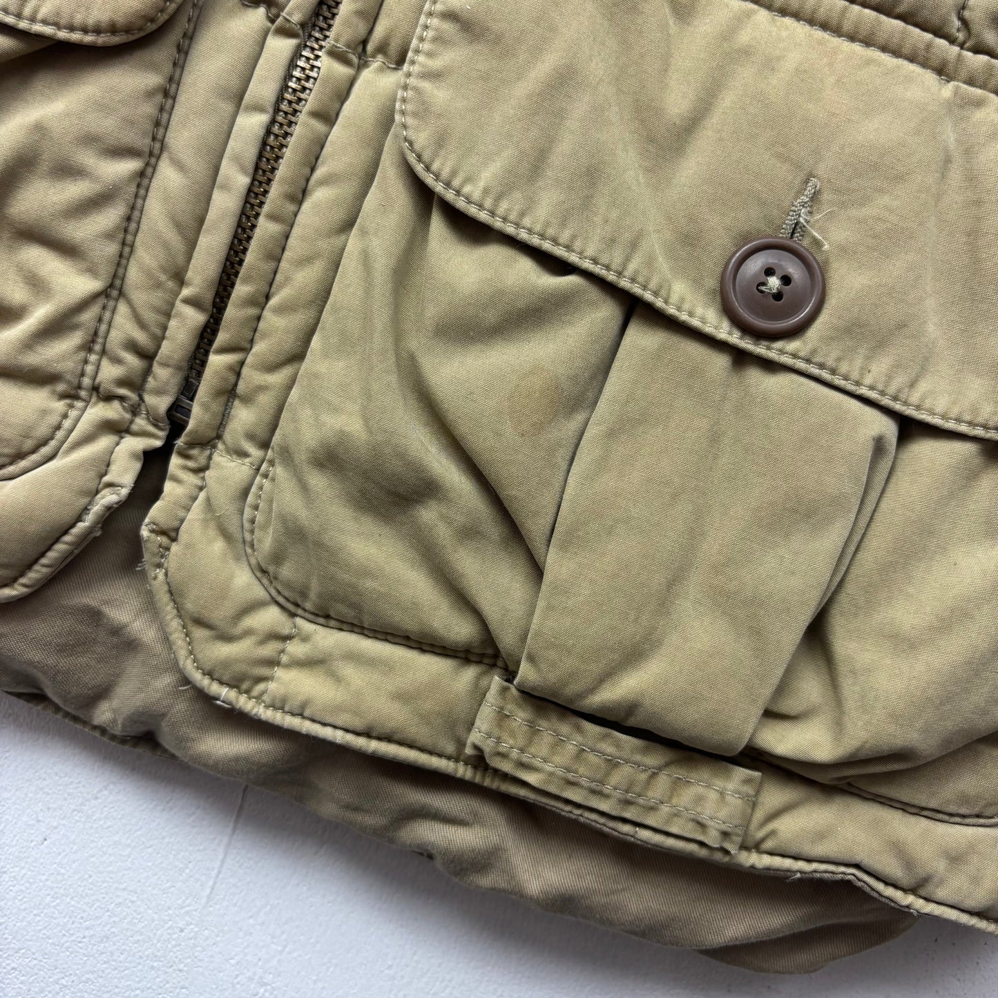 Polo Ralph Lauren Beige Quilted Puffer Vest Gilet - S