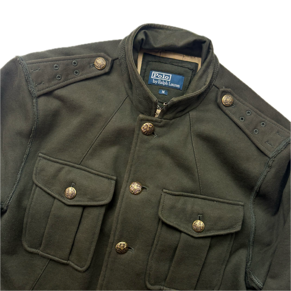 Polo Ralph Lauren Green Military Battle Dress Officer Jacket (Cotton) -  M
