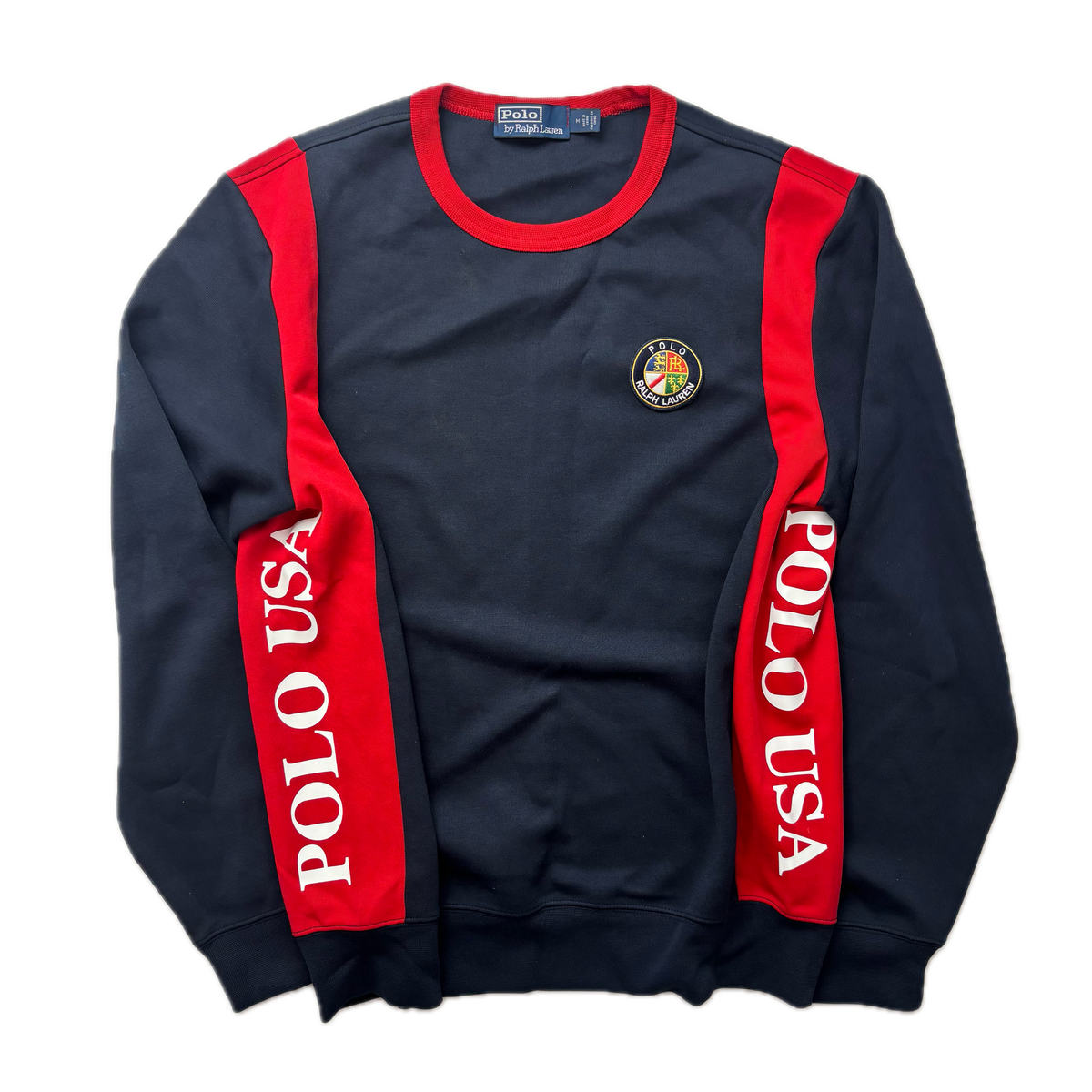 Polo Ralph Lauren Retro Navy Suicide Ski Cookie Patch Sweatshirt - M