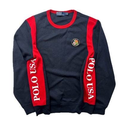 Polo Ralph Lauren Retro Navy Suicide Ski Cookie Patch Sweatshirt - M