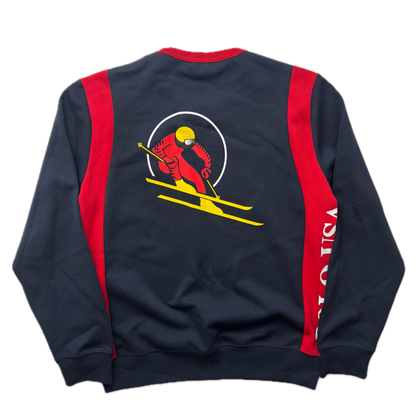 Polo Ralph Lauren Retro Navy Suicide Ski Cookie Patch Sweatshirt - M