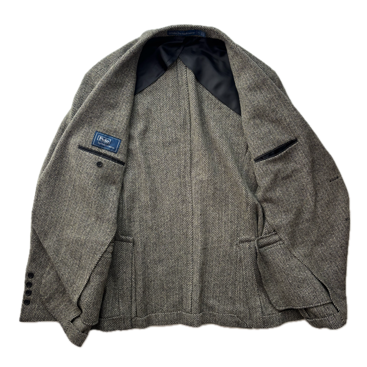 Polo Ralph Lauren Grey Herringbone Blazer Sports Coat (Wool Nylon) - 46L