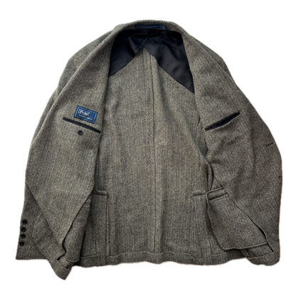 Polo Ralph Lauren Grey Herringbone Blazer Sports Coat (Wool Nylon) - 46L
