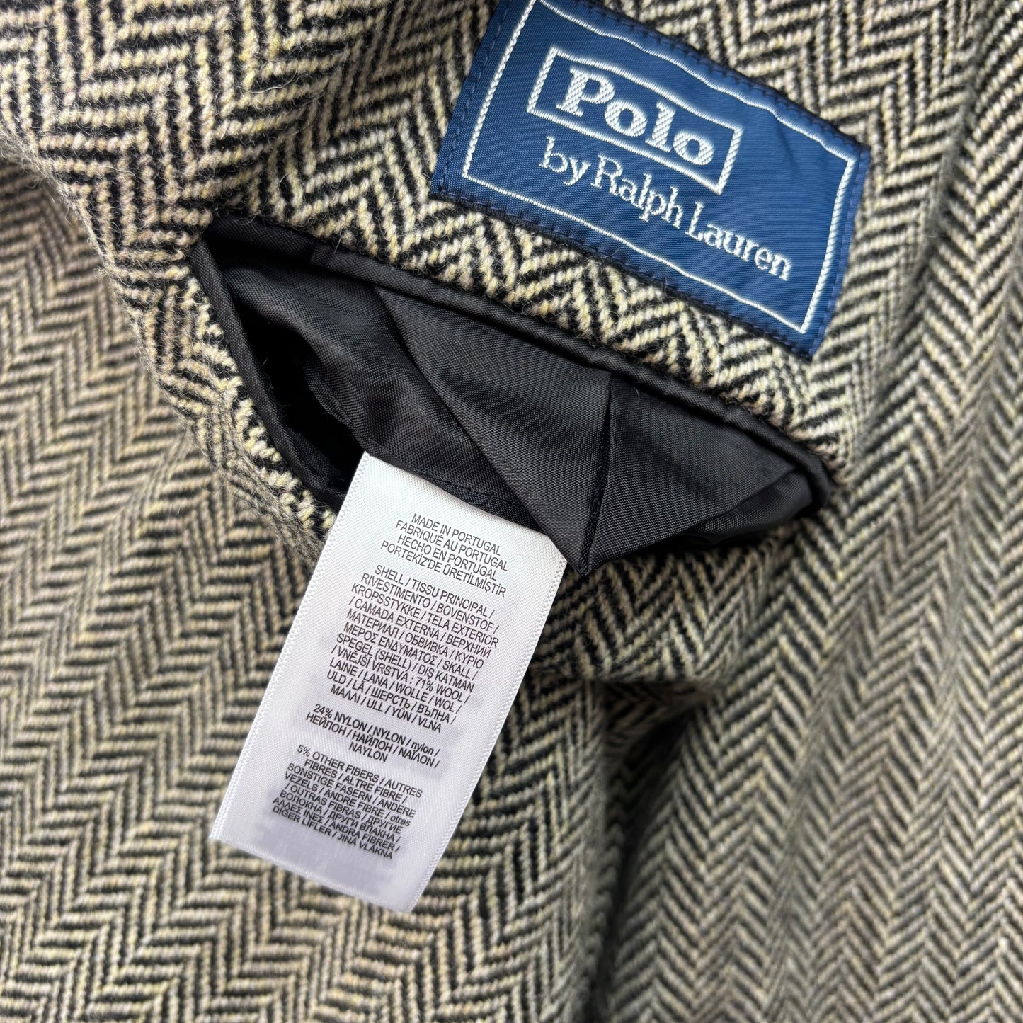 Polo Ralph Lauren Grey Herringbone Blazer Sports Coat (Wool Nylon) - 46L