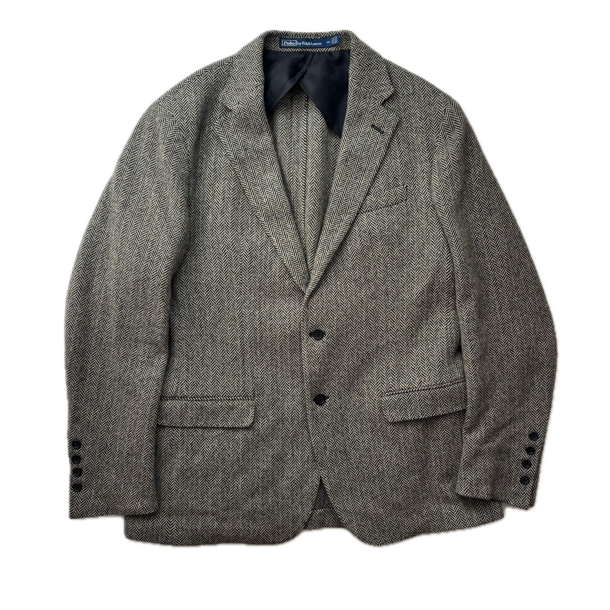 Polo Ralph Lauren Grey Herringbone Blazer Sports Coat (Wool Nylon) - 46L