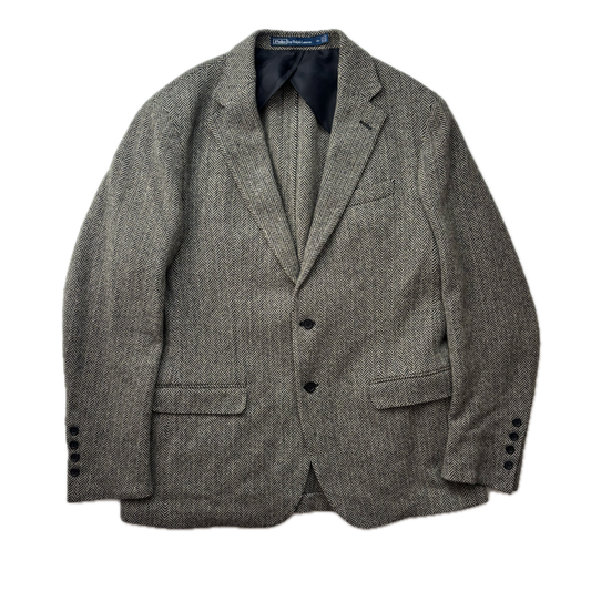 Polo Ralph Lauren Grey Herringbone Blazer Sports Coat (Wool Nylon) - 46L