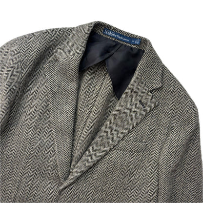 Polo Ralph Lauren Grey Herringbone Blazer Sports Coat (Wool Nylon) - 46L