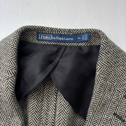 Polo Ralph Lauren Grey Herringbone Blazer Sports Coat (Wool Nylon) - 46L