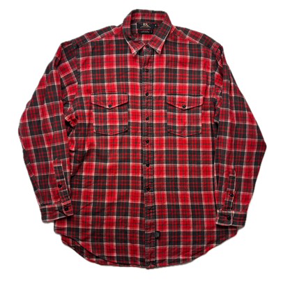 RRL Red Black Plaid Work Shirt (Cotton) - XL