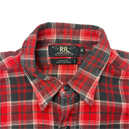 RRL Red Black Plaid Work Shirt (Cotton) - XL