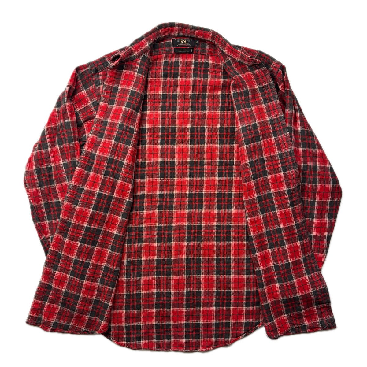 RRL Red Black Plaid Work Shirt (Cotton) - XL