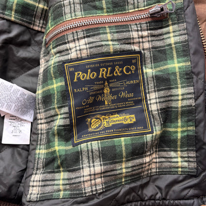 Polo Ralph Lauren Brown Oil Cloth Waxed Bomber Jacket - XL