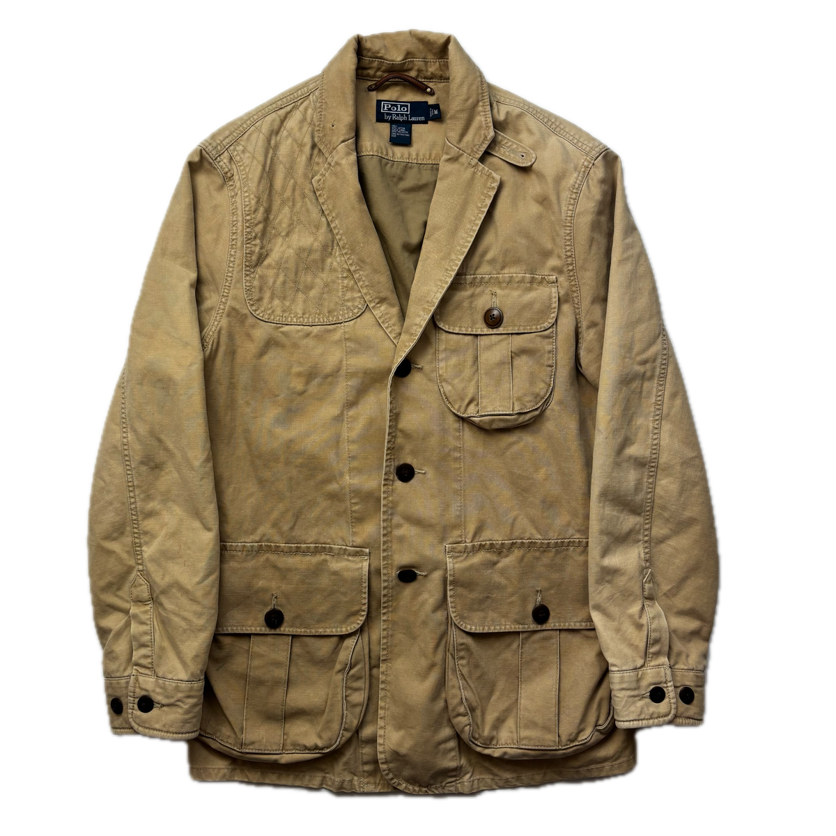 Polo Ralph Lauren Beige Tan Hunting Sports Jacket Shooting Blazer (Cotton) - M