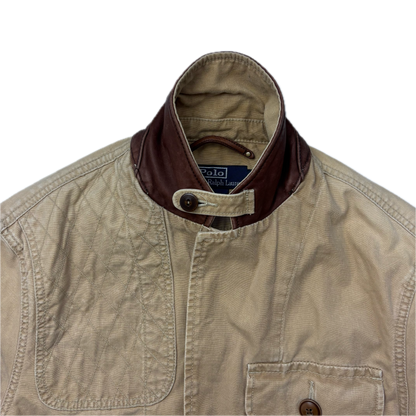 Polo Ralph Lauren Beige Tan Hunting Sports Jacket Shooting Blazer (Cotton) - M
