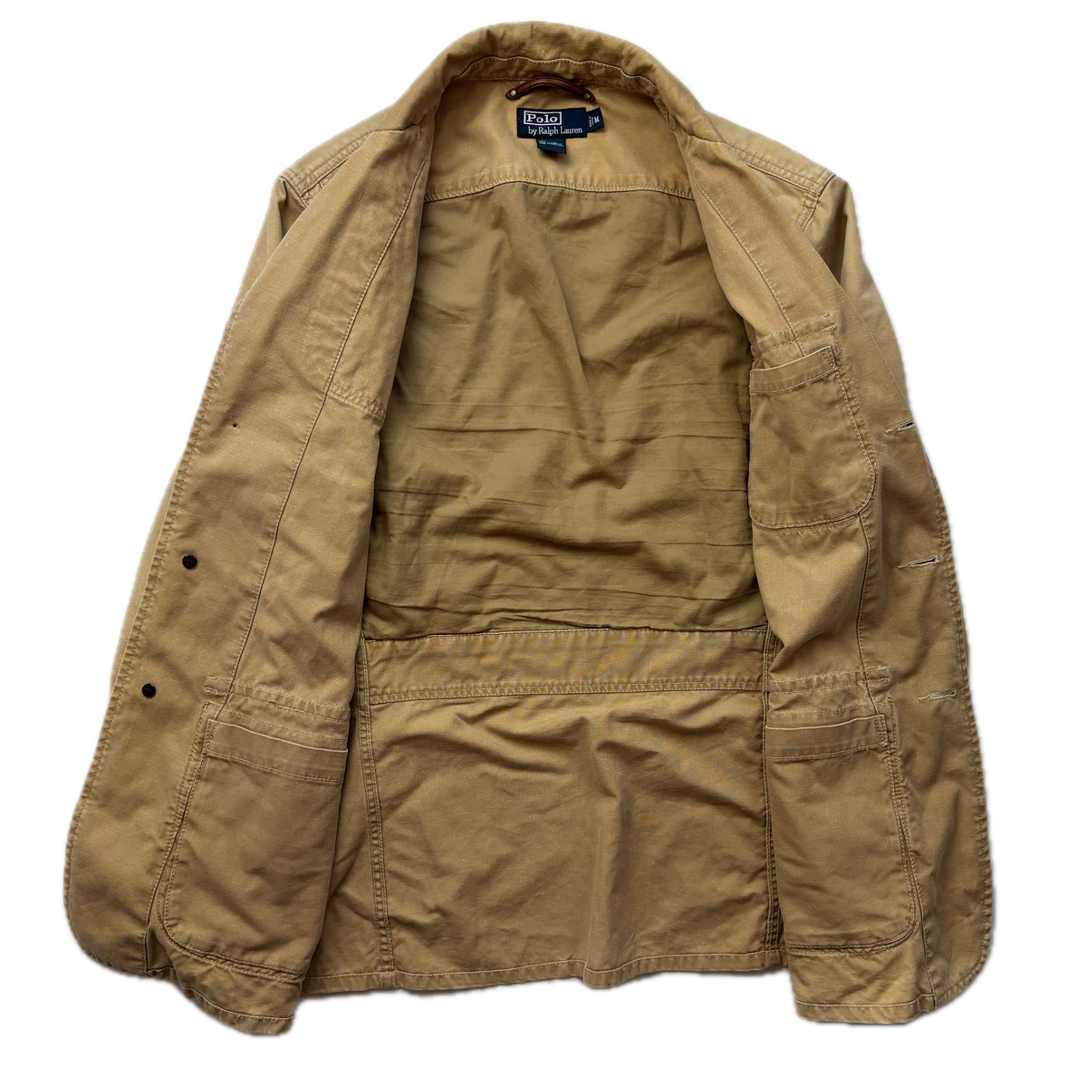 Polo Ralph Lauren Beige Tan Hunting Sports Jacket Shooting Blazer (Cotton) - M
