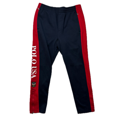 Polo Ralph Lauren Uni Patch Navy Red Joggers Track Pants Retro - M