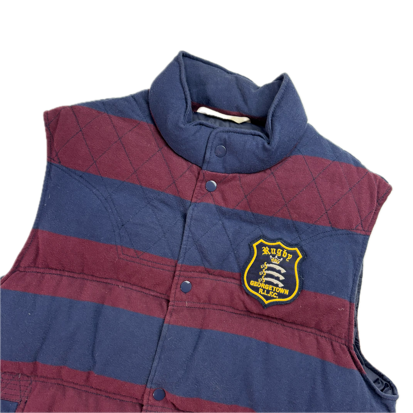 Rugby Georgetown Striped Collegiate Gilet - L