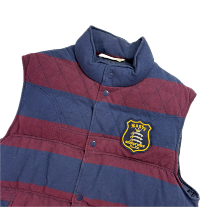 Rugby Georgetown Striped Collegiate Gilet - L