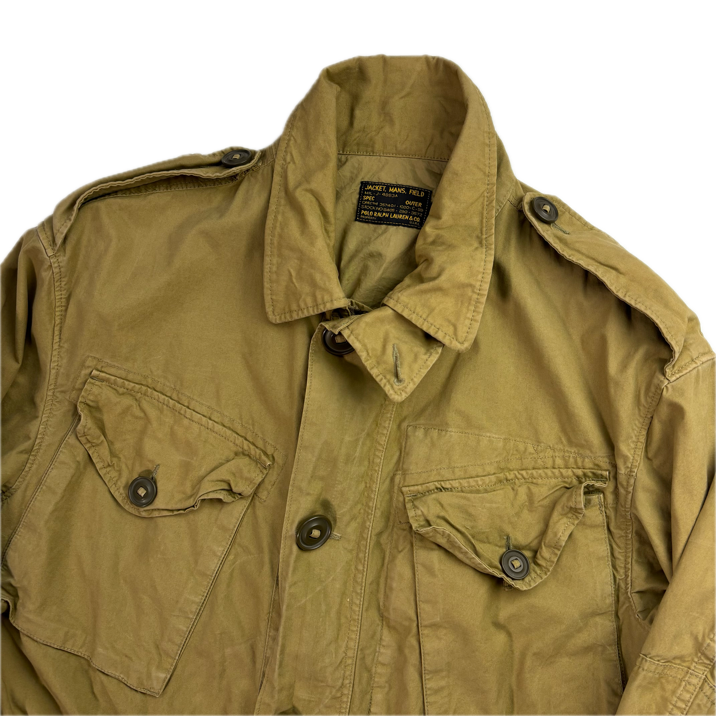 Polo Ralph Lauren Khaki Tan Army Military Field Jacket - L