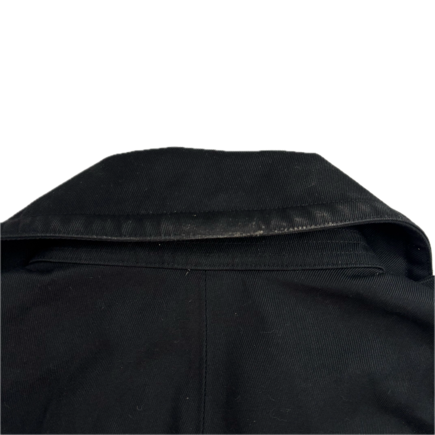 Black Label Double Breast Taped Seams Pea Coat Rain Jacket Mac - L