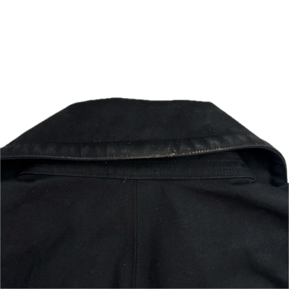 Black Label Double Breast Taped Seams Pea Coat Rain Jacket Mac - L
