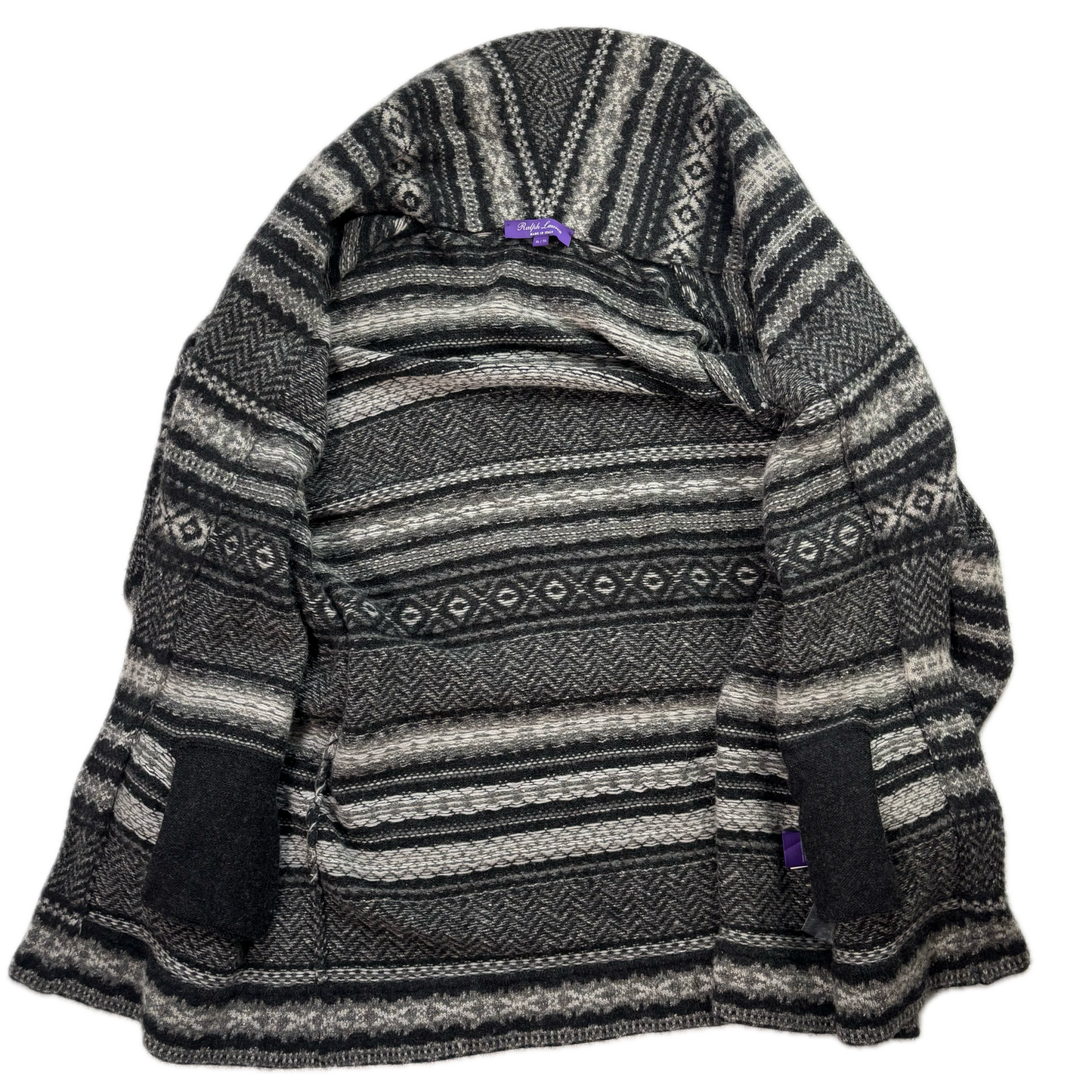 Purple Label Grey Belted Fairisle Cardigan (Cashmere Wool) - XL