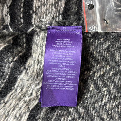 Purple Label Grey Belted Fairisle Cardigan (Cashmere Wool) - XL