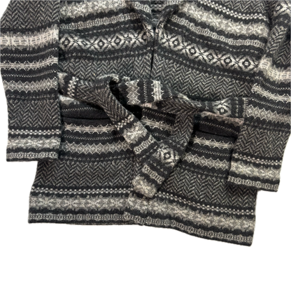 Purple Label Grey Belted Fairisle Cardigan (Cashmere Wool) - XL