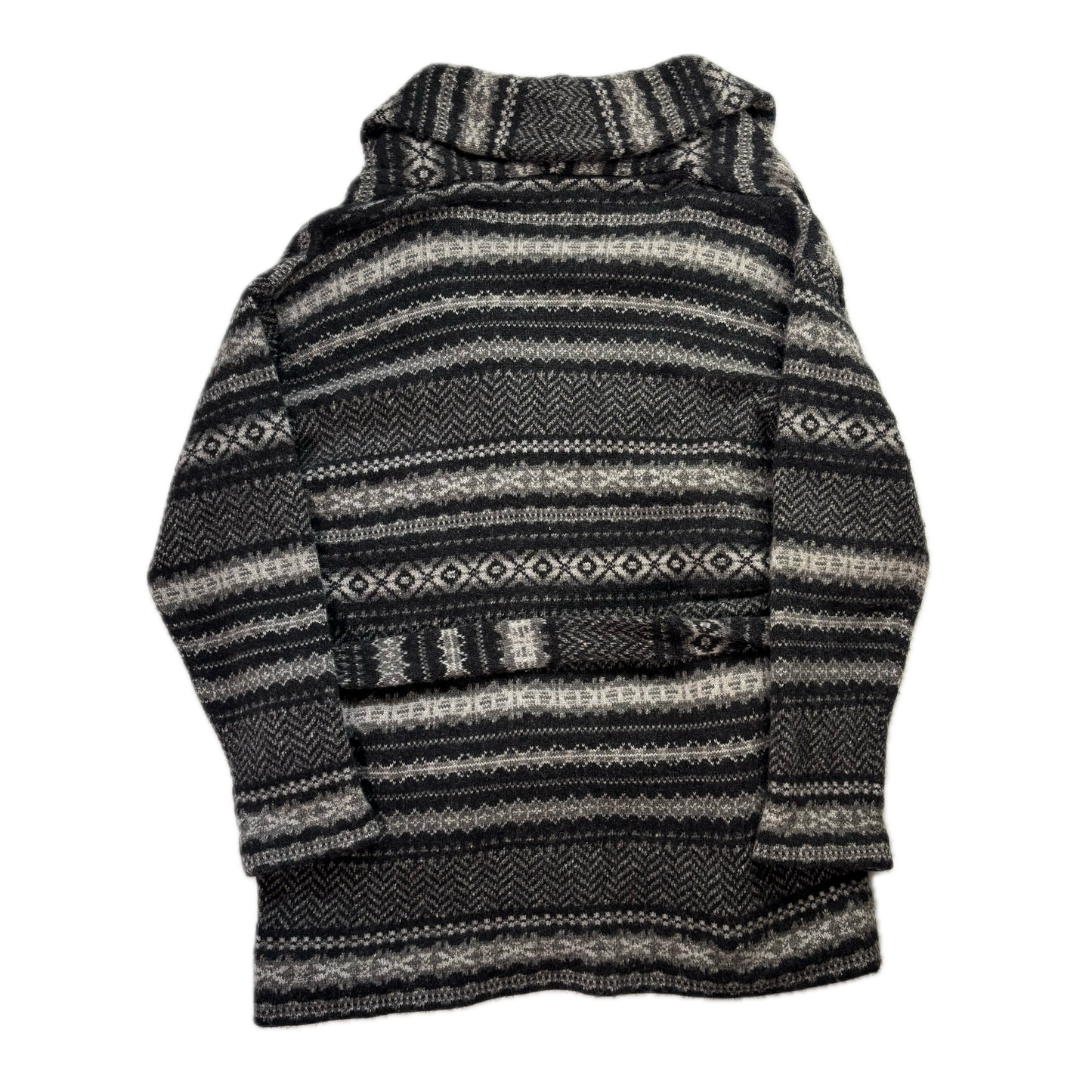 Purple Label Grey Belted Fairisle Cardigan (Cashmere Wool) - XL