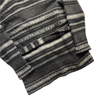 Purple Label Grey Belted Fairisle Cardigan (Cashmere Wool) - XL