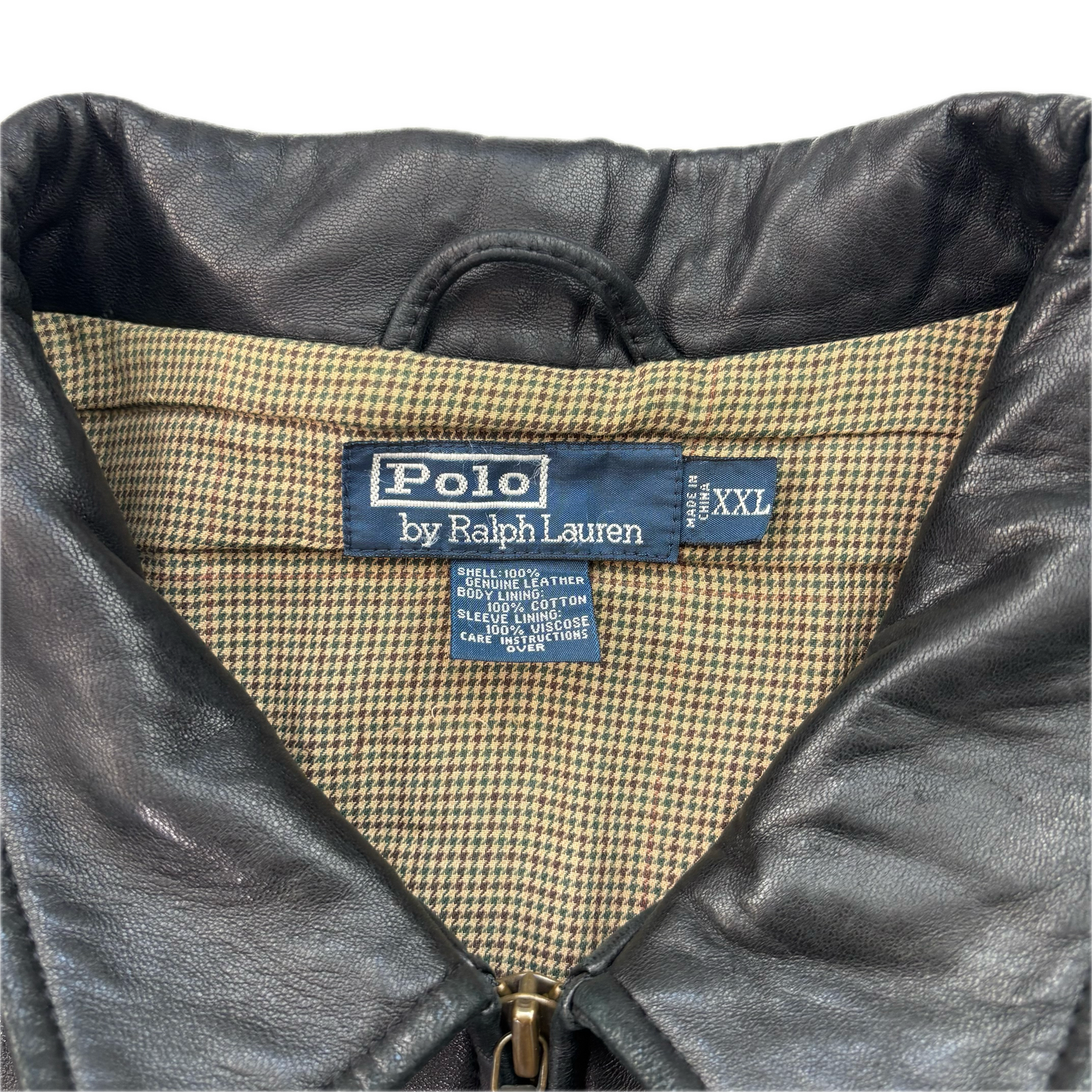 Polo Ralph Lauren Black Lambskin Leather Harrington Jacket - XXL