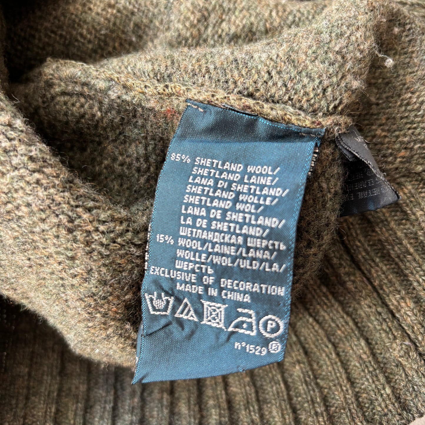 Polo Ralph Lauren Tweed Patchwork Green Cardigan (Shetland Wool) - XXL