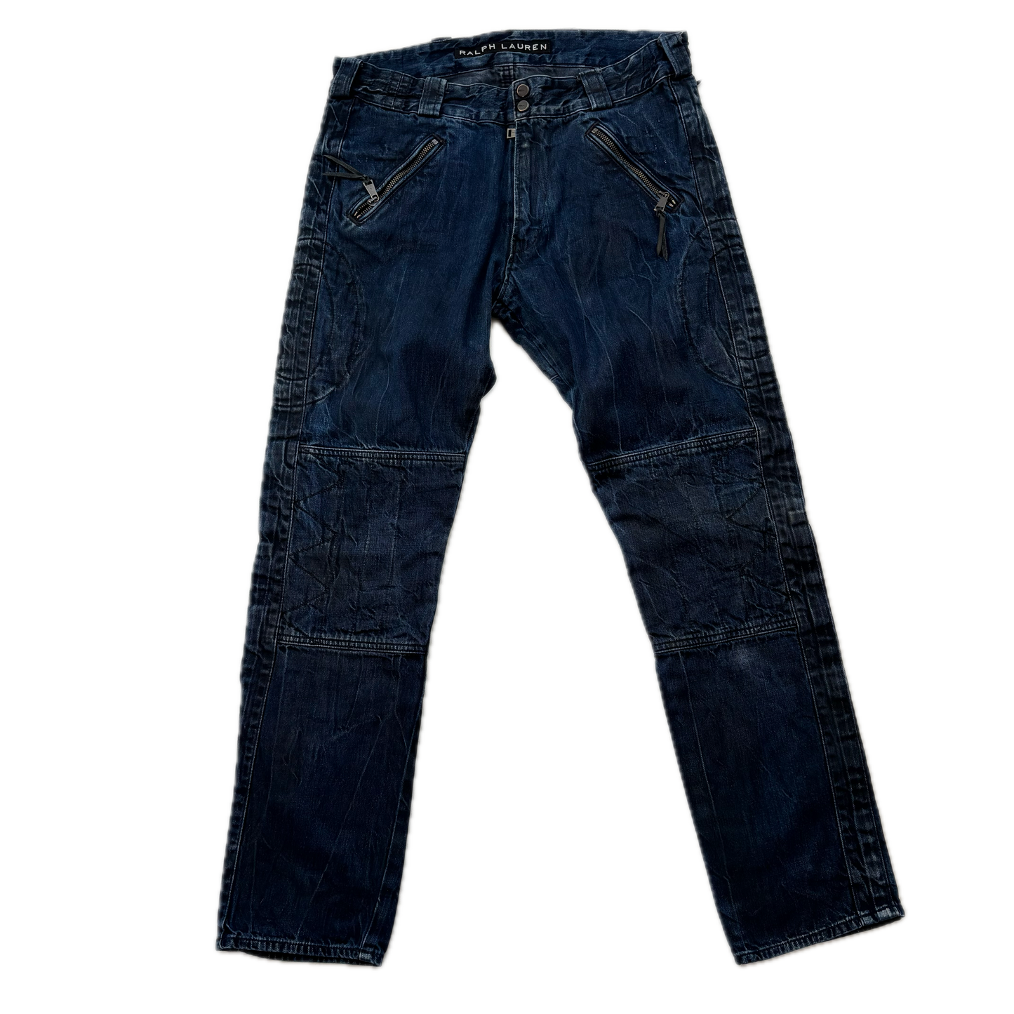 Ralph Lauren Black Label Jeans Biker Motorcycle Denim - 33x32