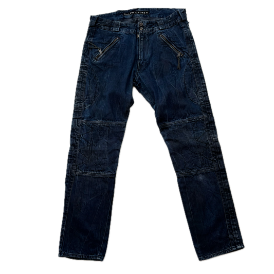 Ralph Lauren Black Label Jeans Biker Motorcycle Denim - 33x32