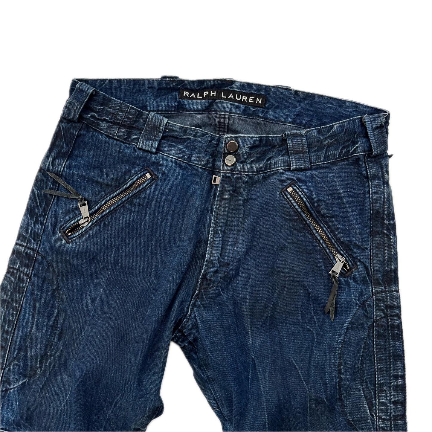 Ralph Lauren Black Label Jeans Biker Motorcycle Denim - 33x32