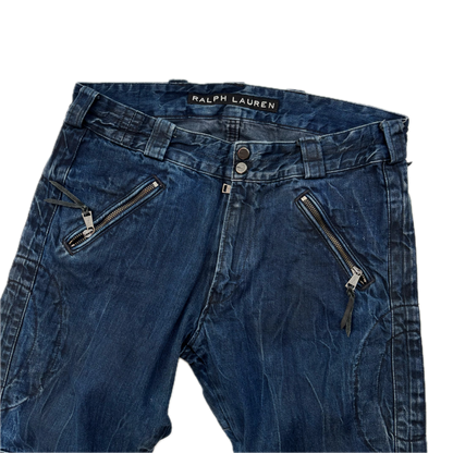 Ralph Lauren Black Label Jeans Biker Motorcycle Denim - 33x32
