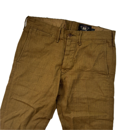RRL Ralph Lauren Khaki Green Chinos Trouser  (Cotton / Wool) - 30x30