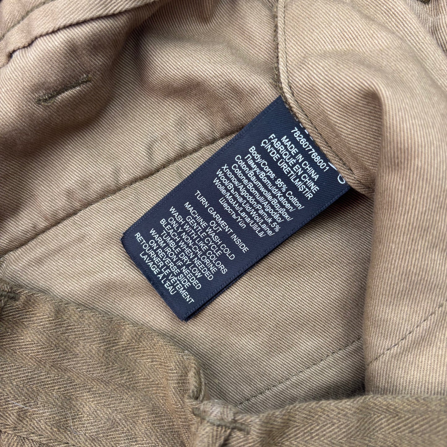 RRL Ralph Lauren Khaki Green Chinos Trouser  (Cotton / Wool) - 30x30