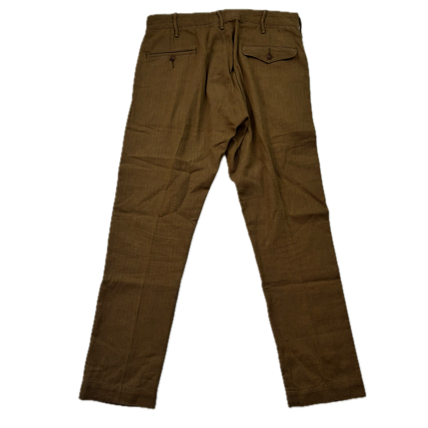 RRL Ralph Lauren Khaki Green Chinos Trouser  (Cotton / Wool) - 30x30