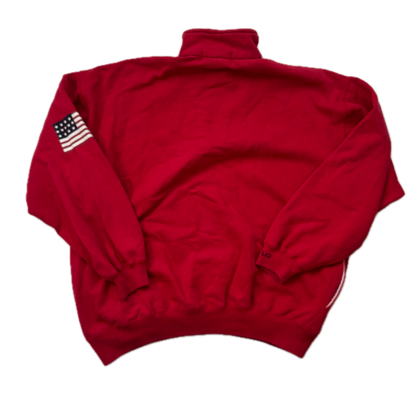 Polo Ralph Lauren Red USA Quarter Zip Sweatshirt - S