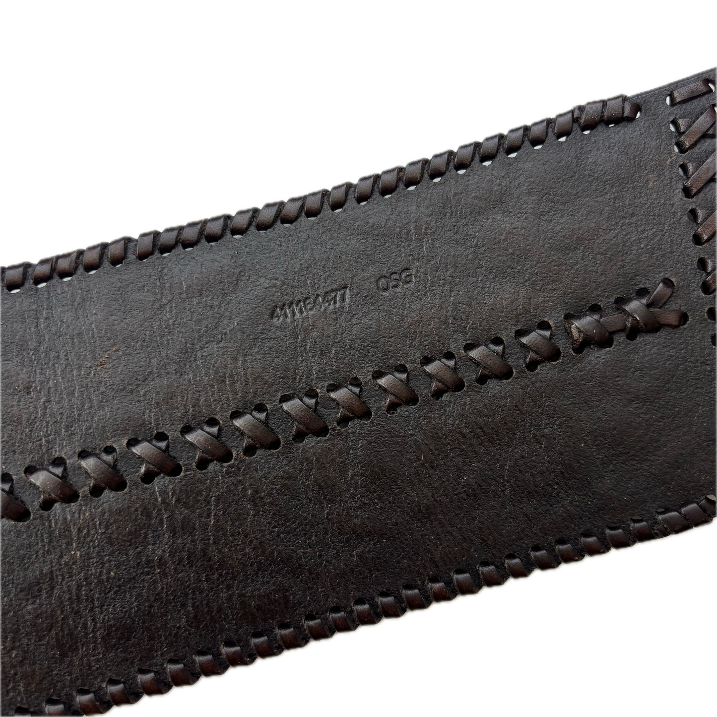 Ralph Lauren Dark Brown Leather Equestrian Corset Western Hand Tooled Belt - L