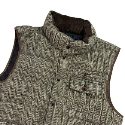 Polo Ralph Lauren Grey Herringbone Body Warmer Gilet Down Vest (Wool) - XL