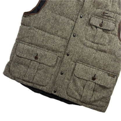 Polo Ralph Lauren Grey Herringbone Body Warmer Gilet Down Vest (Wool) - XL